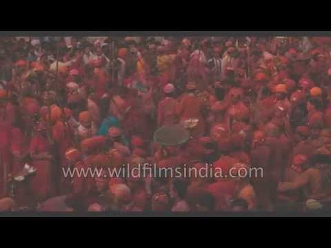 Lathmaar holi in Barsana, Uttar Pradesh