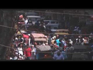 A rush-hour traffic jam in old Delhi