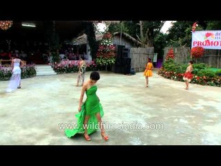 Elegantly dressed Indian women strut their stuff in Mizoram