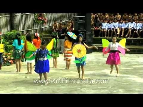 Colourful butterfly dance by Mizo girls - Anthurium festival