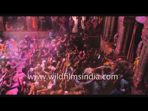 Holi celebration: Sea of colours at Banke Bihari temple of Vrindavan