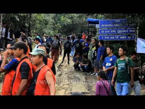 Visitors at Anthurium festival - Reiek village, Mizoram