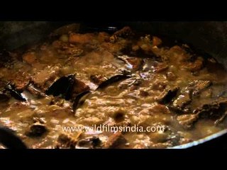 Fish curry cooked at a Bengali wedding