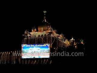 Takht Sri Keshgarh Sahib illuminates at night - Punjab