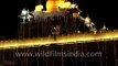 Anandpur Sahib gurudwara lit up with decorative lights at night, Punjab