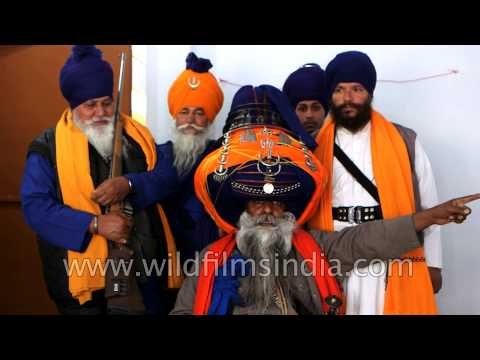 Baba Major Singh wears an oversized 425-metre-long traditional turban - Punjab