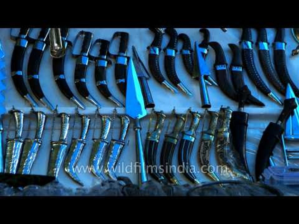 Kirpan (a religious dagger worn by baptized Sikh) for sale at Anandpur Sahib Mela