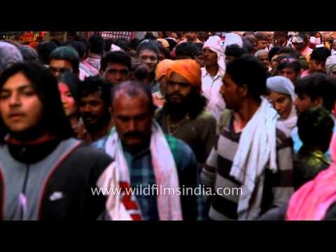 Crowd thronged Bihari jee market - Vrindavan, India