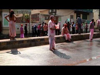 Holi celebration in Vrindavan, India