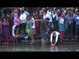 Large number of people gather on the banks of river Ganges for Aarti puja - Haridwar