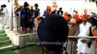 Sikh people rush to Takht Sri Keshgarh Sahib in Punjab