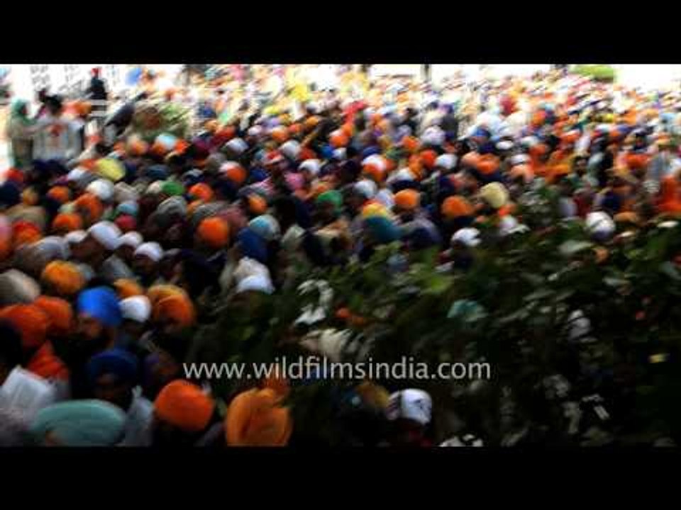 Indian Sikh pilgrims attend religious congregation - Takht Sri Keshgarh Sahib, Punjab