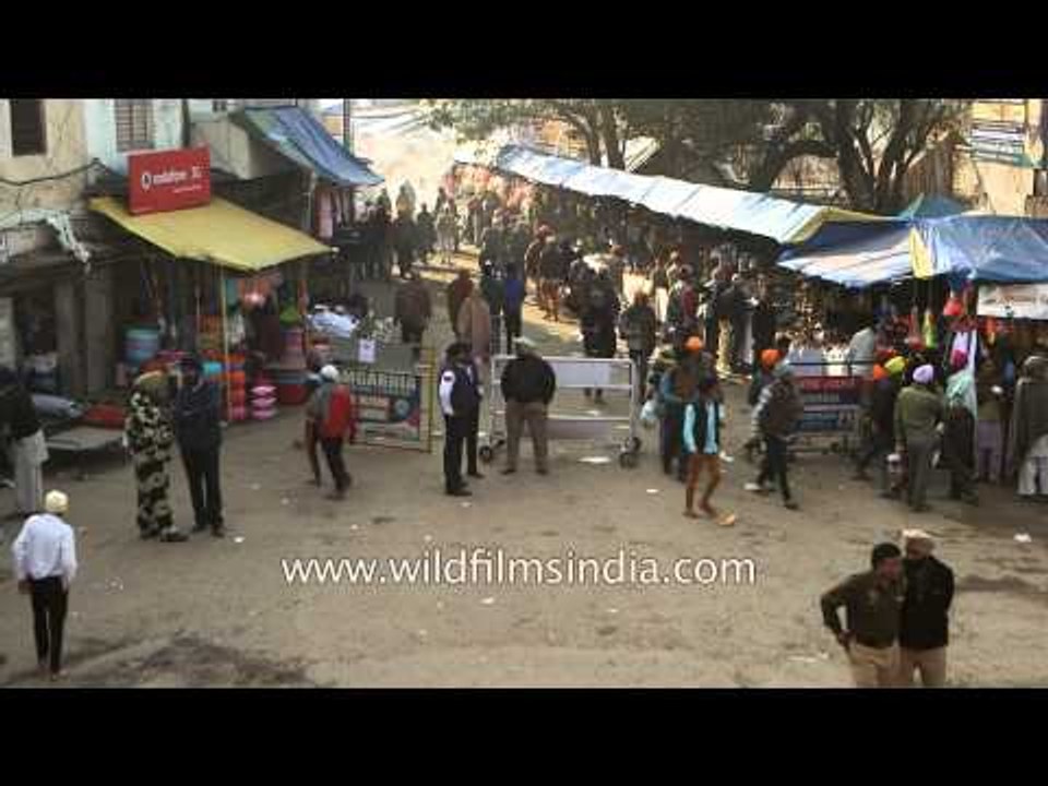 Crowded street market of Anandpur Sahib - Punjab
