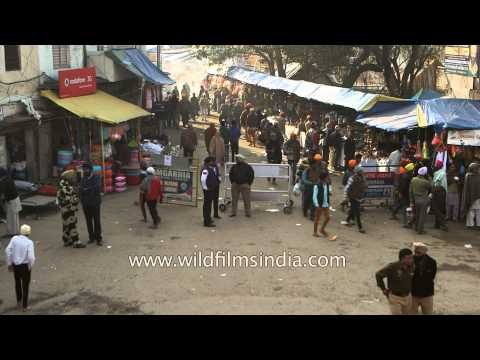Crowded street market of Anandpur Sahib - Punjab