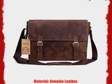 Retro Genuine Leather Briefcase Business Laptop Messenger Crossbody Shoulder Bag