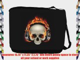 Rikki KnightTM Skull on Fire Headphones Design Messenger Bag - Shoulder Bag - School Bag for