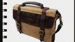 S ZONE Vintage Canvas Leather Messenger Traveling Briefcase Shoulder Laptop Bag