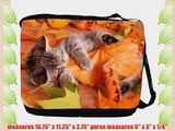 Rikki KnightTM Cat with Bright Green Eyes Messenger Bag - - Shoulder Bag - School Bag for School