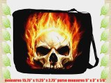 Rikki KnightTM Skull on Fire Headphones Design Messenger Bag - - Shoulder Bag - School Bag