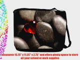 Rikki KnightTM Red Glass Heart on Pebbles Design Messenger Bag - Shoulder Bag - School Bag
