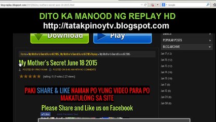 My Mother's Secret June 18, 2015 Full Replay