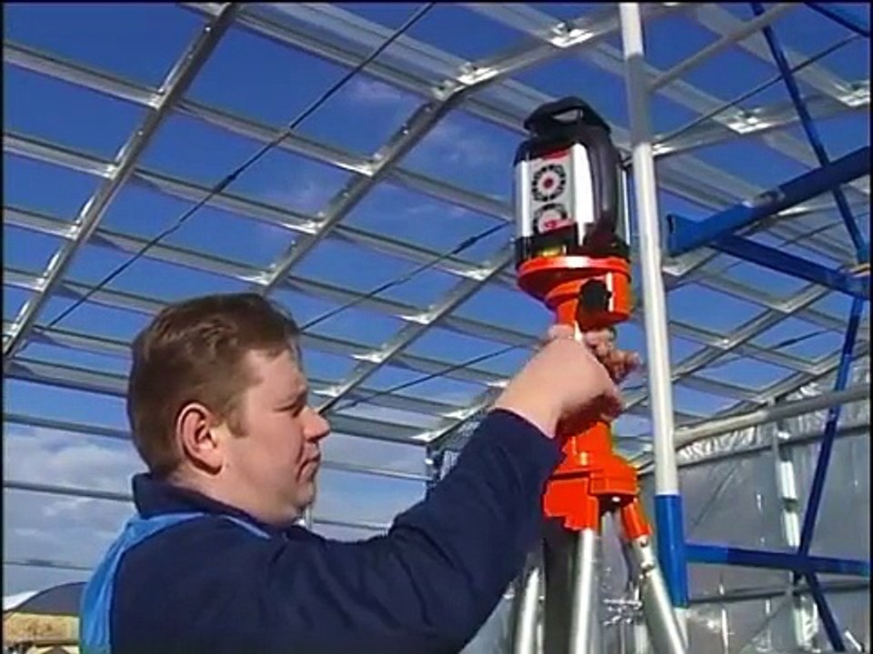 Rotation laser level Agatec LT300 at construction site.mpg