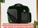 GREEN TRIM BLACK Pindar Durable Water-Resistant Nylon Protective Carrying Case Messenger Shoulder