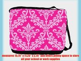 Rikki KnightTM Hot Pink Color Damask Design Messenger Bag - Shoulder Bag - School Bag for School