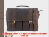 UNICORN Real Leather 16.4 laptop bag Messenger Briefcase Brown #2J