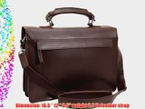 16.5 Cowhide Leather Pro Briefcase Laptop Case L66. Black