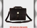 Kattee Real Cowhide Leather Briefcase Key Lock Design 15 Laptop Messenger Bag