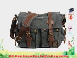Blueblue Sky Men Casual Leather Canvas Shoulder Messenger Handbag Bag#2138 (XL grey XL 40cm)
