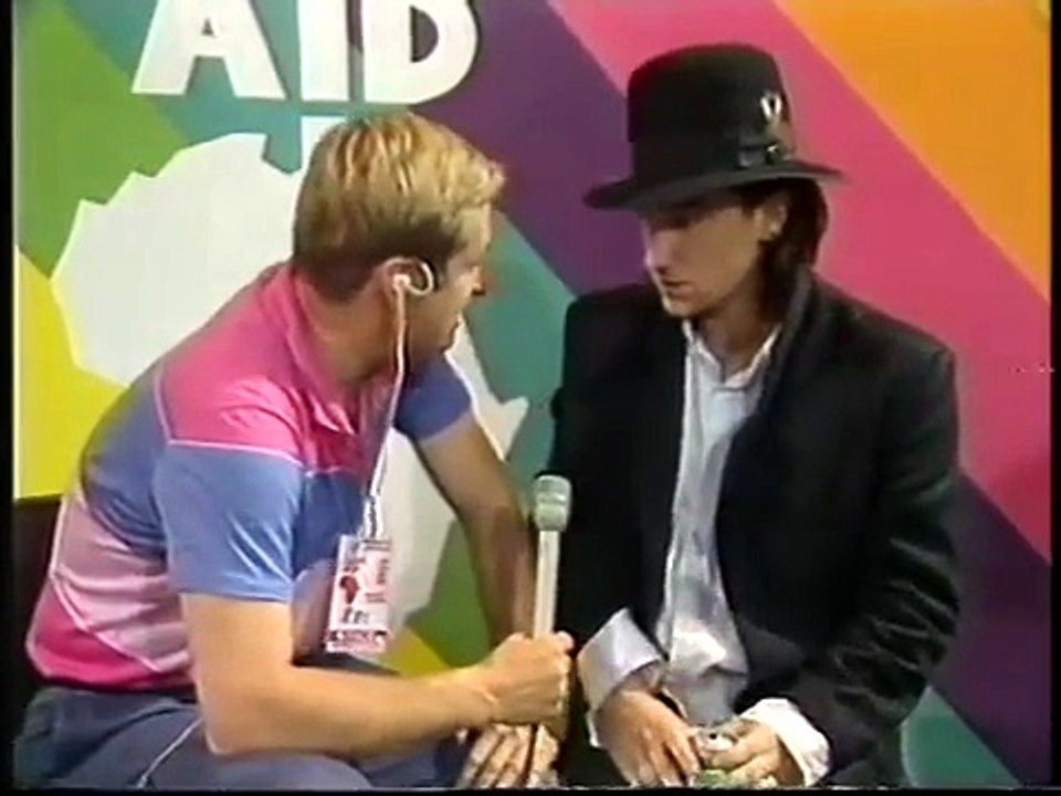 Roger Taylor (Queen) & Bono (U2) Live Aid interviews 1985