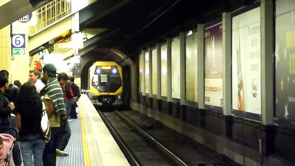 シドニー鉄道ファン Sydney Cityrail Wynyard Station M set Millennium train 720p HD