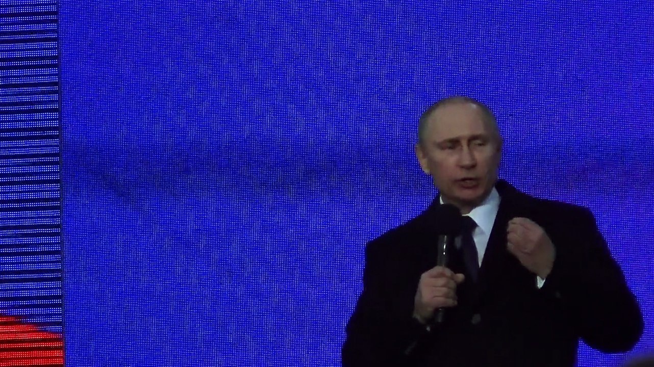 Речь Путина и гимн Росии