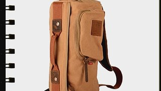 WenVen Unisex Multi Functional Canvas Outdoor Shoulder Bag Khaki 8.3L*8.3W*15.7H