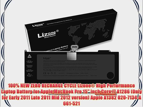 Lizone? High Performance Laptop Battery for Apple MacBook Pro 15 inch Core i7 A1286 (Only for