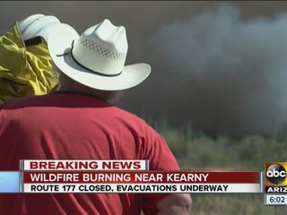 Kearny River Fire: 300 acres burned, 0 percent containment