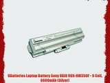 UBatteries Laptop Battery Sony VAIO VGN-NW350F - 9 Cell 6600mAh (Silver)