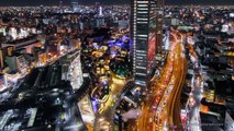 大阪の夜景 光輝く大都会 微速度撮影 Glittering Osaka City Night Time-lapse Japan