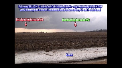 Winter tornadoes in Illinois with snow on the ground  - February 20, 2014