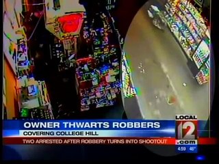 Robber gets shot at the drive-thru