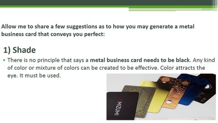 Suggestions about What You Need to Involve on Your Metal Business Cards