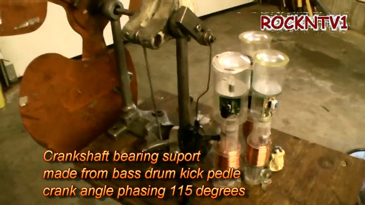 stirling engine x3 Linear alternator generator make electricity with magnets