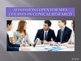 MBA Courses in Clinical Research, MBA in Pharma Marketing