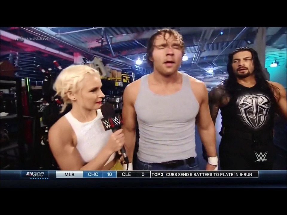 Renee Young interviews Dean Ambrose&Roman Reigns(18/6/15)