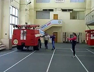 This firefighter can climb a ladder faster than you can fall off of one