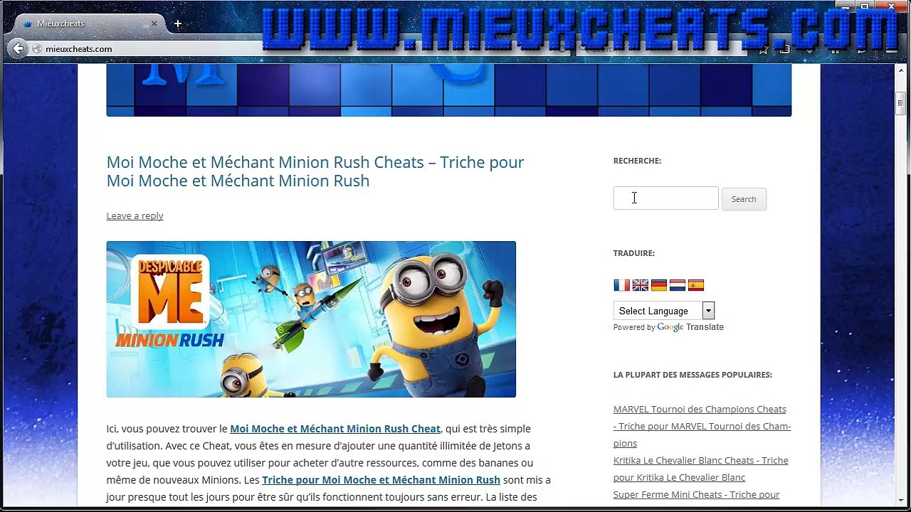 Moi Moche et Méchant Minion Rush Cheats Triche pour Moi Moche et Méchant Minion Rush