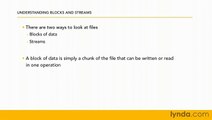 Understanding file I/O: Blocks and streams | lynda.com tutorial