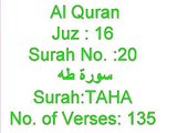AL QURAN Surah TAHA 62 to 103 recited by Sheikh Mishary Rashid Al-Afasy